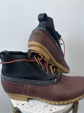 L.L. Bean Boots Mens 13 M Black Cordovan Tumbled Leather 6" USA Made 503401 Rare